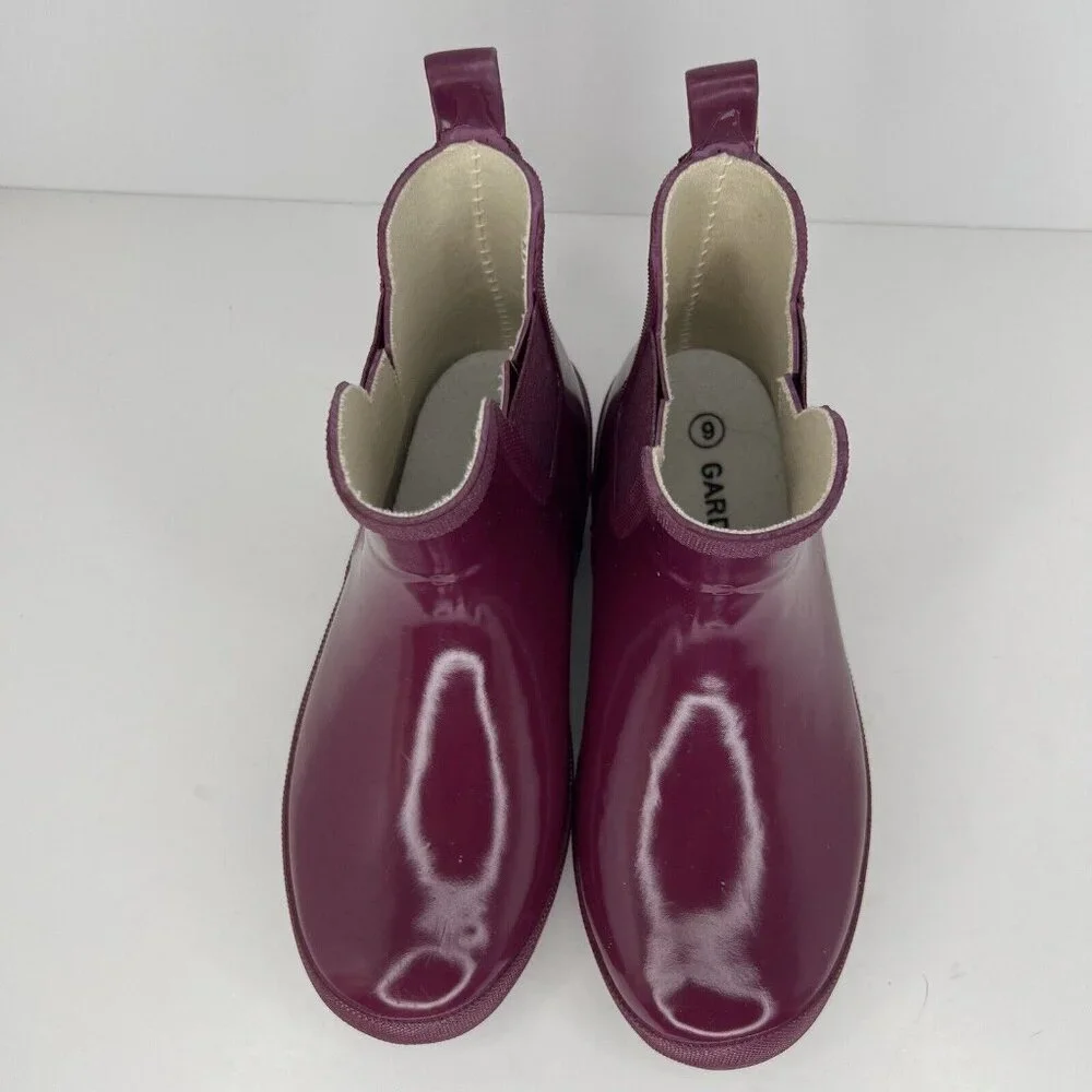 GARDENLINE Grape Waterproof Pull-On Womens Size 6 Rubber Rain/Gardening Boots